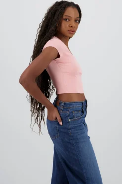 Shasa Square Neck Short Sleeve Top
