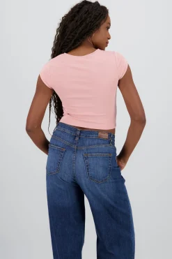 Shasa Square Neck Short Sleeve Top