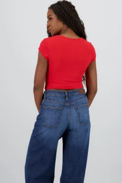Shasa Square Neck Short Sleeve Top