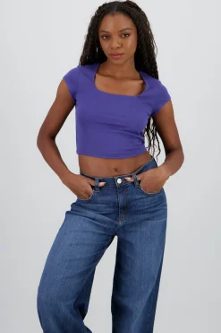 Shasa Square Neck Short Sleeve Top