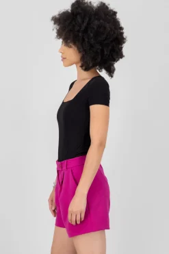 Shasa Square Neck Short Sleeve Bodysuit