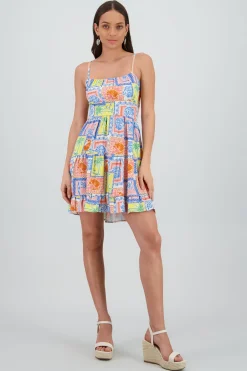 Shasa Square Neck Spaghetti Strap Mini Dress