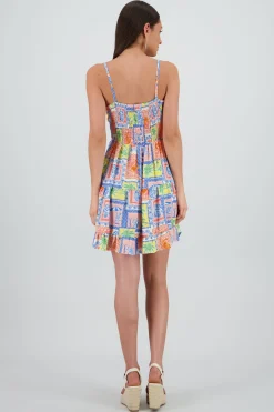 Shasa Square Neck Spaghetti Strap Mini Dress