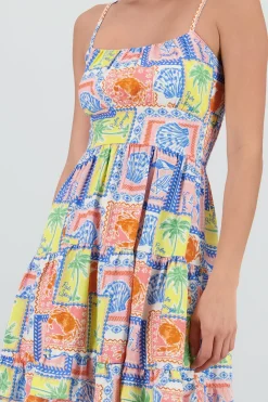 Shasa Square Neck Spaghetti Strap Mini Dress