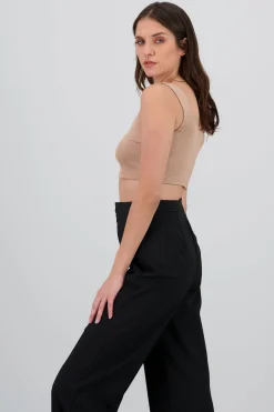 Shasa Square Neck Spaghetti Strap Crop Top