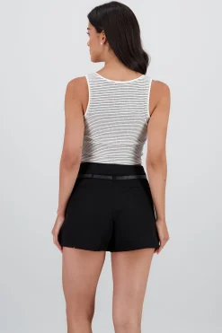 Shasa Square Neck Striped Top