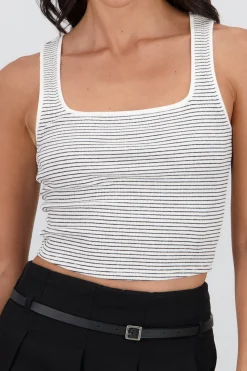 Shasa Square Neck Striped Top
