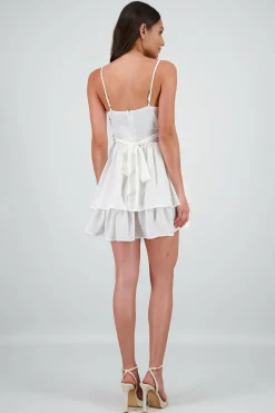 Shasa Square Neckline Ruffled Dress