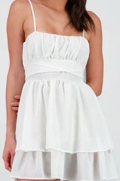 Shasa Square Neckline Ruffled Dress