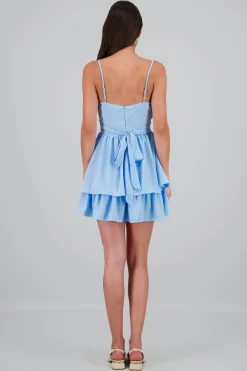 Shasa Square Neckline Ruffled Dress