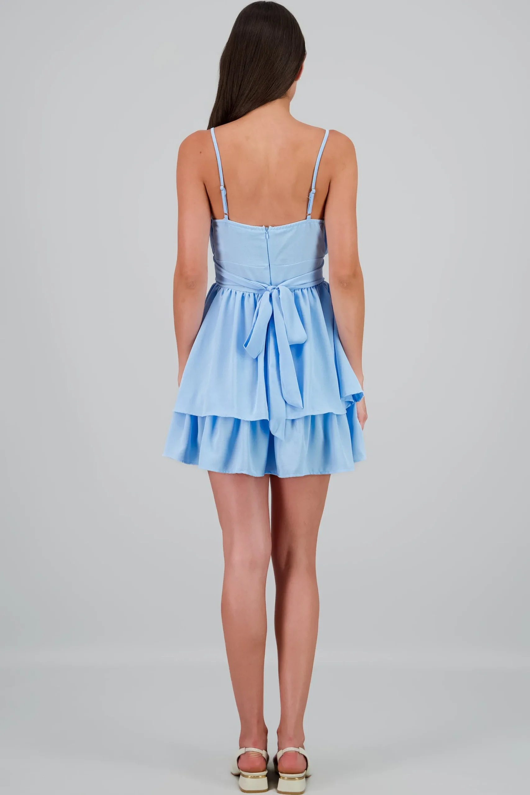 Shasa Square Neckline Ruffled Dress
