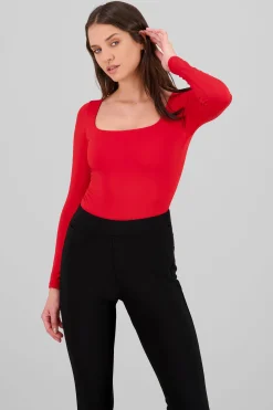 Shasa Square Neckline Solid Bodysuit