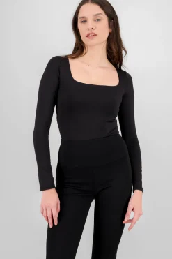 Shasa Square Neckline Solid Bodysuit