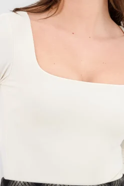 Shasa Square Neckline Solid Bodysuit
