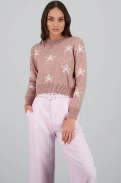 Shasa Star Print Soft Knit Sweater