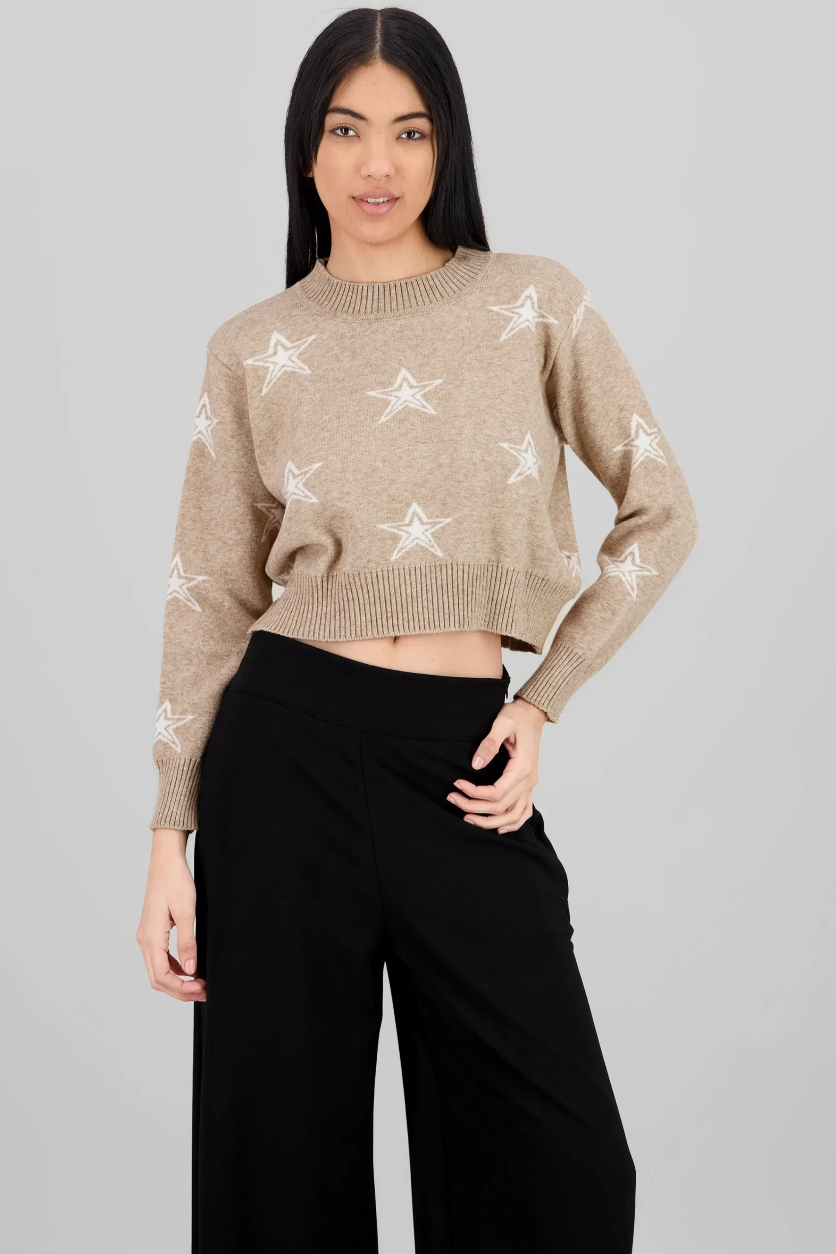 Shasa Star Print Soft Knit Sweater