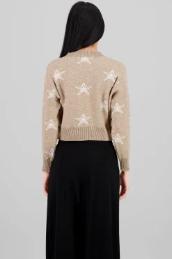 Shasa Star Print Soft Knit Sweater