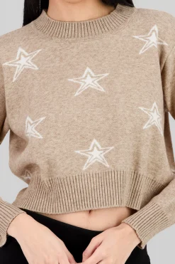 Shasa Star Print Soft Knit Sweater