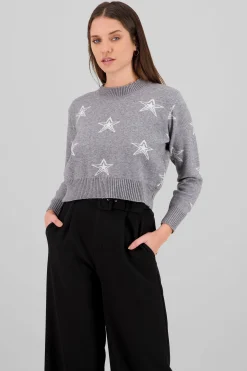 Shasa Star Print Soft Knit Sweater