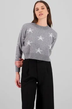 Shasa Star Print Soft Knit Sweater