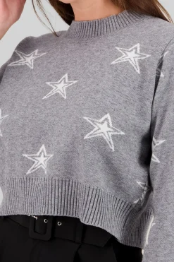 Shasa Star Print Soft Knit Sweater
