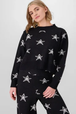 Shasa Star Print Soft Knit Sweater