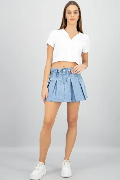 Shasa Stitching Pleated Skirt