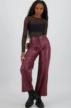 Shasa Straight Faux Leather Pants