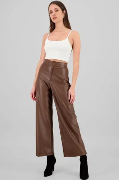 Shasa Straight Faux Leather Pants