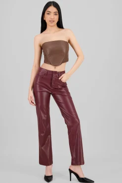 Shasa Straight Faux Leather Pants