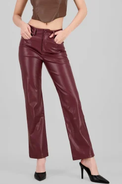 Shasa Straight Faux Leather Pants