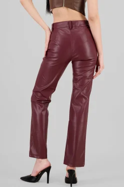 Shasa Straight Faux Leather Pants