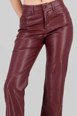 Shasa Straight Faux Leather Pants