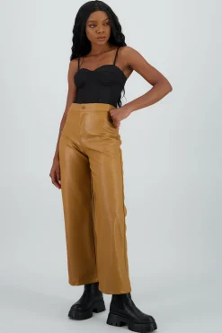 Shasa Straight Faux Leather Pants