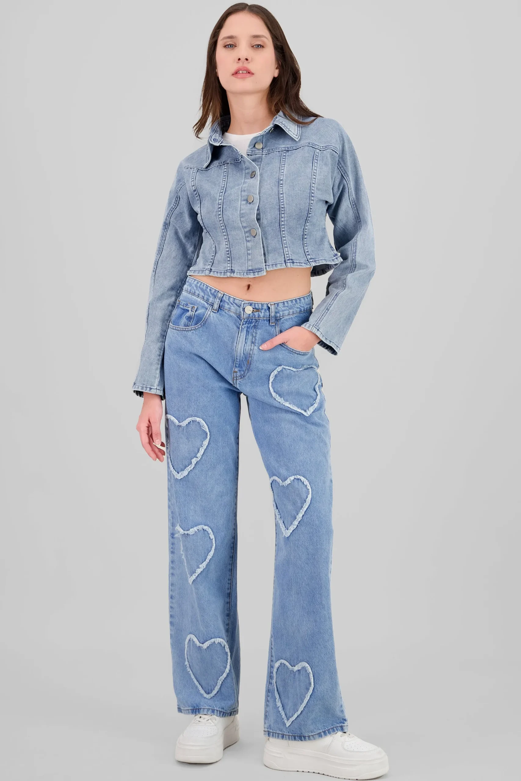 Shasa Straight Jeans with Hearts
