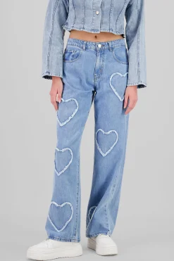 Shasa Straight Jeans with Hearts