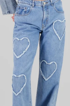 Shasa Straight Jeans with Hearts