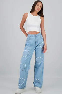 Shasa Straight Jeans with Hearts