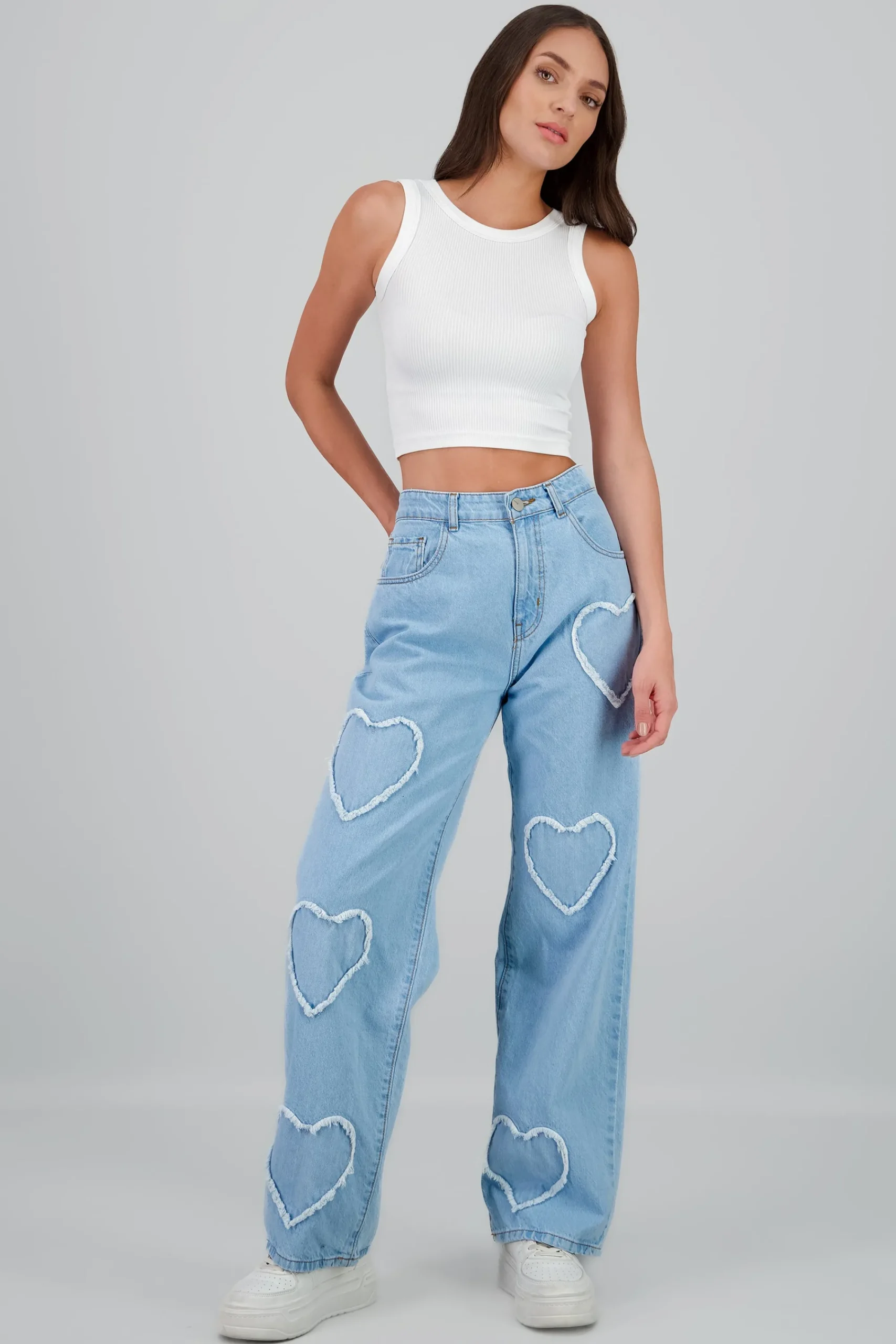Shasa Straight Jeans with Hearts