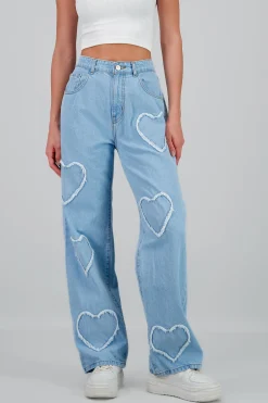 Shasa Straight Jeans with Hearts