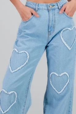 Shasa Straight Jeans with Hearts