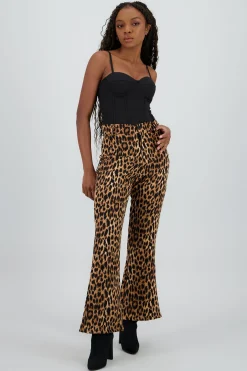 Shasa Straight Leg Animal Print Pants