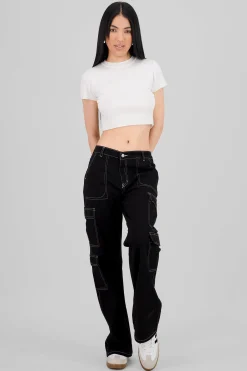 Shasa Straight Leg Cargo Jeans