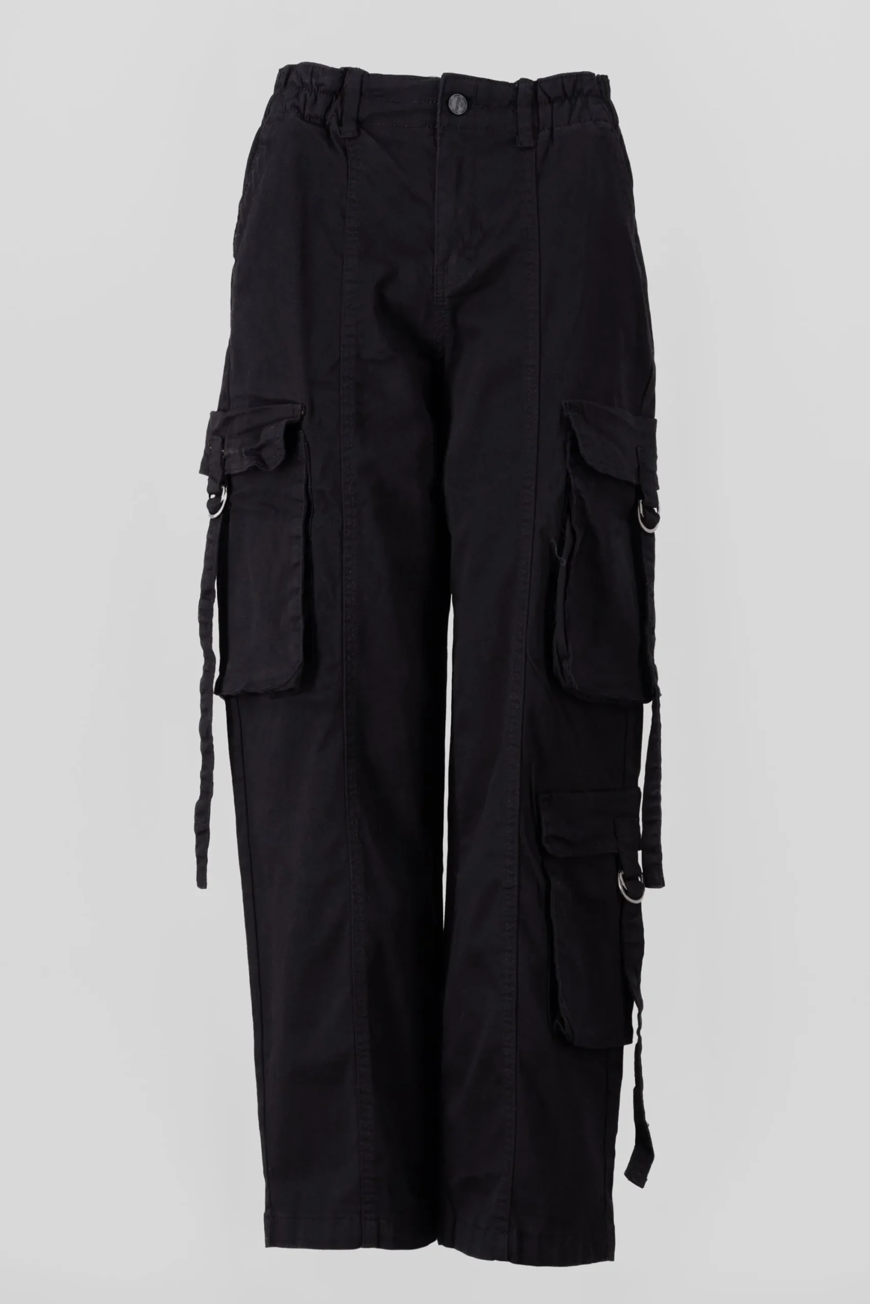 Shasa Straight Leg Cargo Pants With Strap Detailing