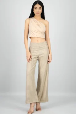 Shasa Straight Leg Flowing Striped Pants