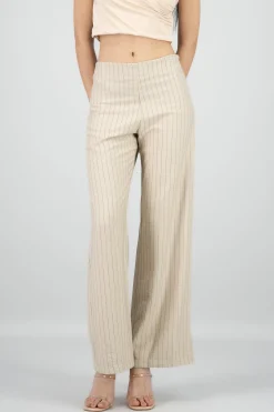 Shasa Straight Leg Flowing Striped Pants