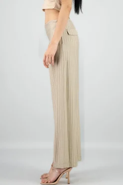 Shasa Straight Leg Flowing Striped Pants