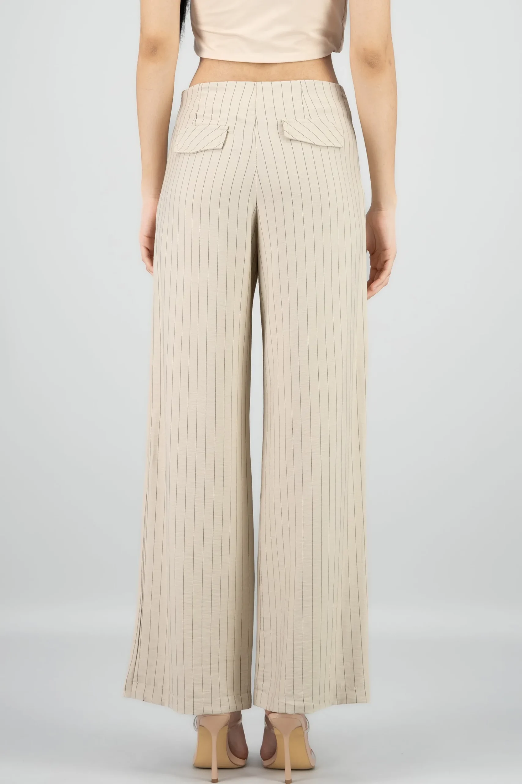 Shasa Straight Leg Flowing Striped Pants