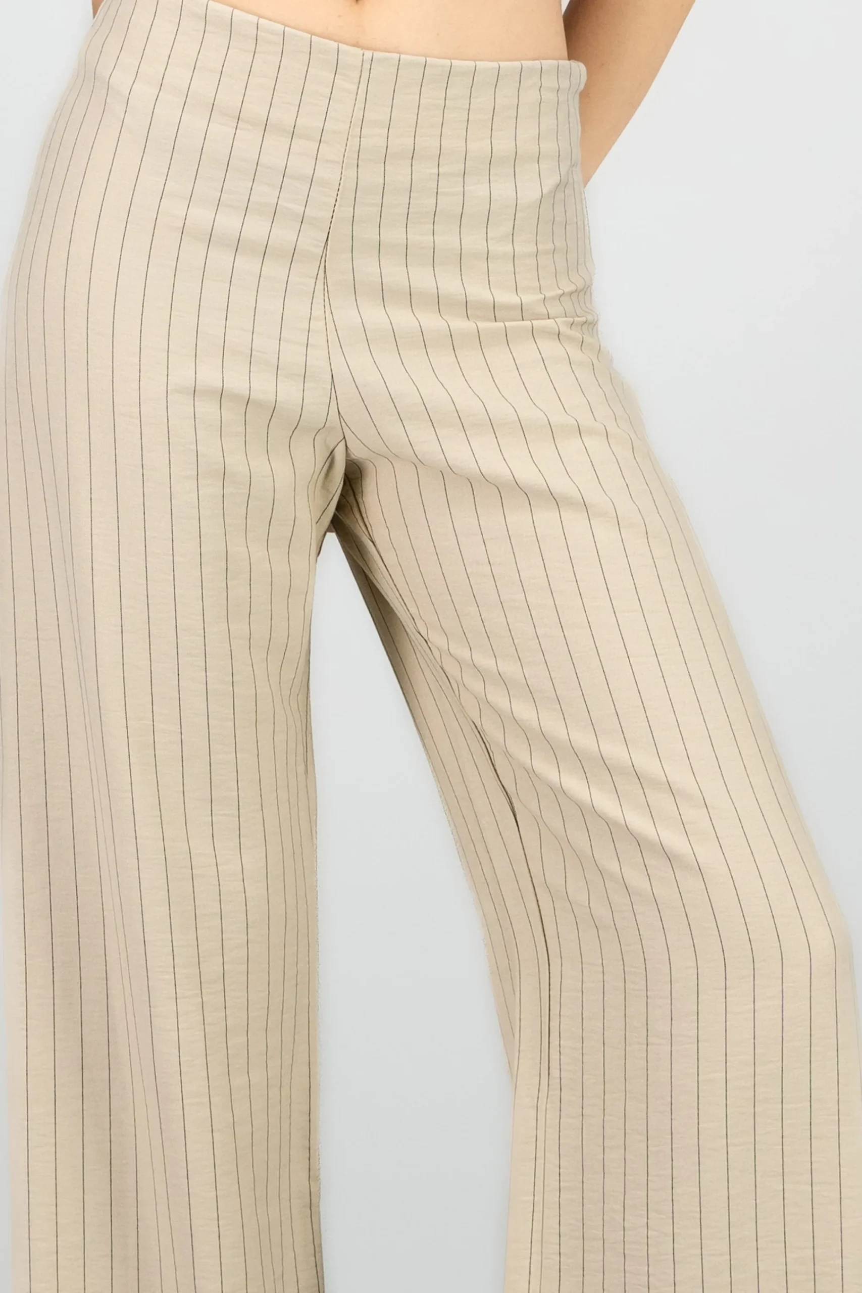 Shasa Straight Leg Flowing Striped Pants