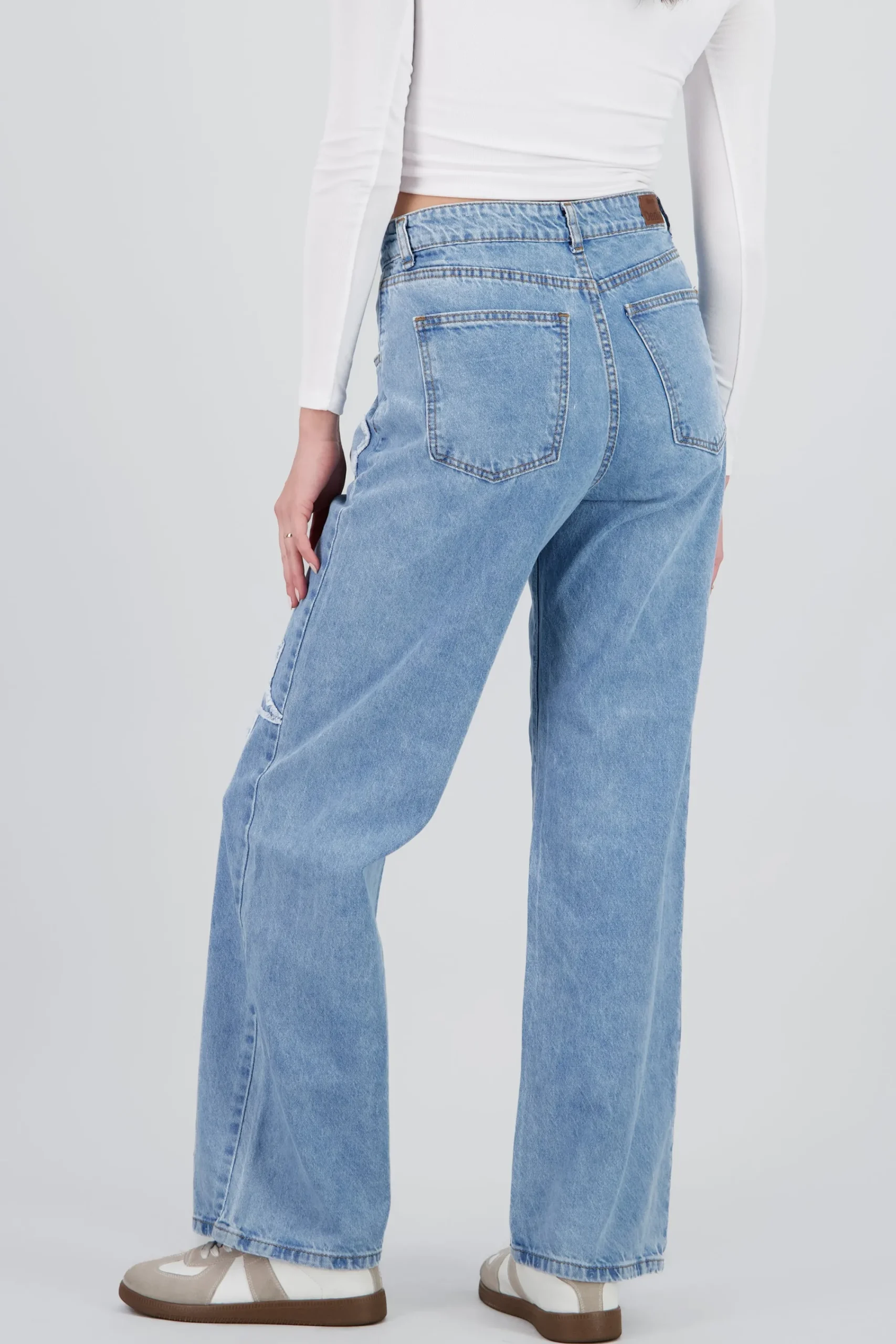 Shasa Straight Leg Jeans with Patches